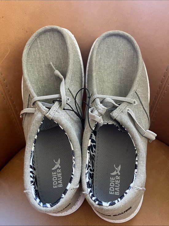 Eddie Bauer Shoes - Eddie Bauer Women's Light Gray Canvas Slip-On Loafers